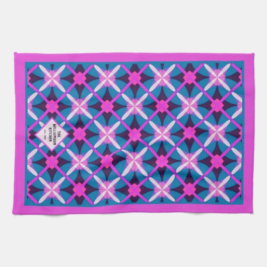 Midden-euwse moderne levendige kleuren thee theedoek (Horizontaal)