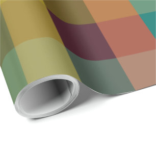 Midden-euwse moderne meerkleurige retro ruitpatroo cadeaupapier