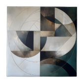 Midden-euwse moderne neutrale gouden geometrische tegeltje (Voorkant)