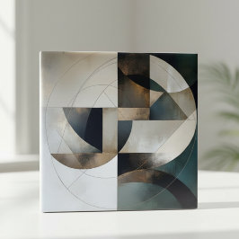 Midden-euwse moderne neutrale gouden geometrische tegeltje
