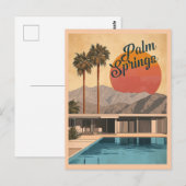 Midden-euwse moderne paradijs: Palm Springs Briefkaart (Voorkant / Achterkant)