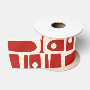 Midden-euwse moderne Piquet-retroprint rode kleur Satijnen Lint
