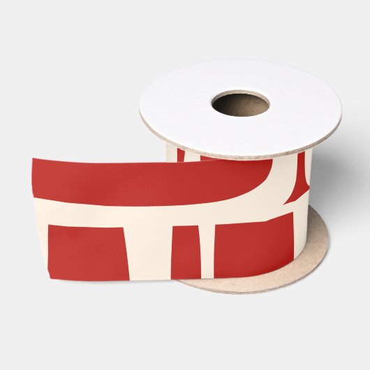 Midden-euwse moderne Piquet-retrostructuur rood Satijnen Lint (Spoel)