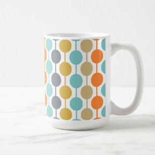 Midden-euwse moderne retro geometrische cirkelpatr koffiemok