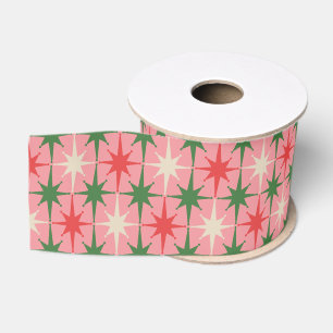 Midden-euwse moderne retro kerst-steruitbarstingen grosgrain lint