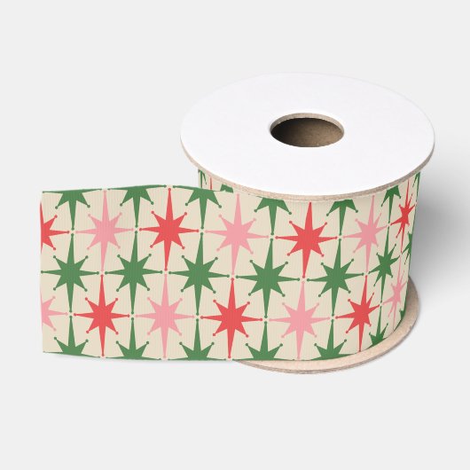 Midden-euwse moderne retro kerst-steruitbarstingen grosgrain lint (Spoel)