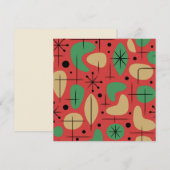 Midden-euwse moderne retro kerst-steruitbarstingen kaart (Voorkant / Achterkant)