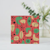 Midden-euwse moderne retro kerst-steruitbarstingen kaart (Staand voorkant)