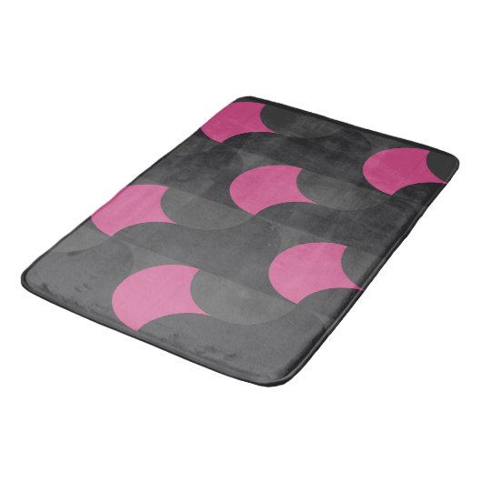 Midden-euwse moderne roze en grijs badmat (Gekanteld)