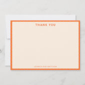 Midden-euwse moderne roze oranje aangepaste trouwn bedankkaart (Voorkant)