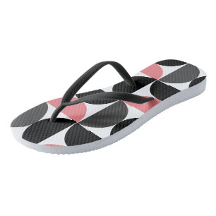 Midden-euwse moderne roze zwart en wit teenslippers