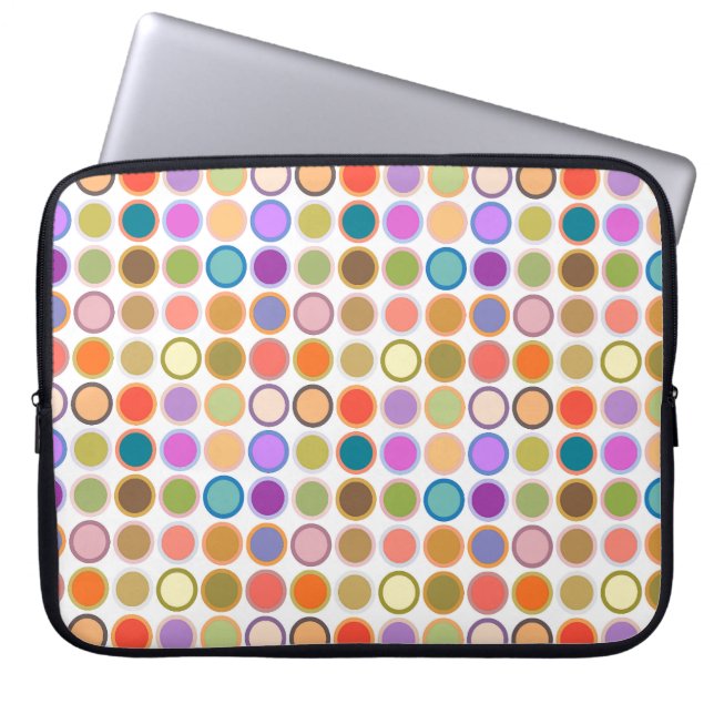 Midden-euwse moderne stippen - wit met multi laptop sleeve (Voorkant)