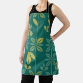 Midden-euwse moderne teal botanische geometrische schort (Insitu)