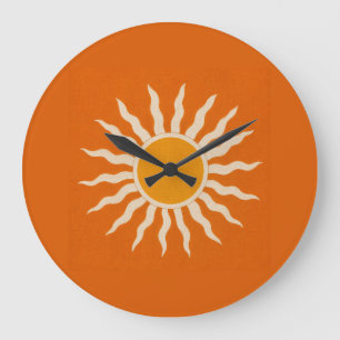 Midden-euwse moderne terracotta zonneklaar klok