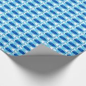 Midden-euwse moderne vis, kobaltblauw cadeaupapier (Hoek)