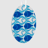 Midden-euwse moderne vis, kobaltblauw ornament (voorkant)