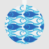 Midden-euwse moderne vis, kobaltblauw ornament (achterkant)