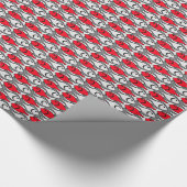 Midden-euwse moderne vis, rood en grijs cadeaupapier (Hoek)