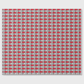 Midden-euwse moderne vis, rood en grijs cadeaupapier (Vlak)