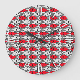 Midden-euwse moderne vis, rood en grijs grote klok