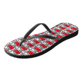 Midden-euwse moderne vis, rood en grijs teenslippers (Schuin)
