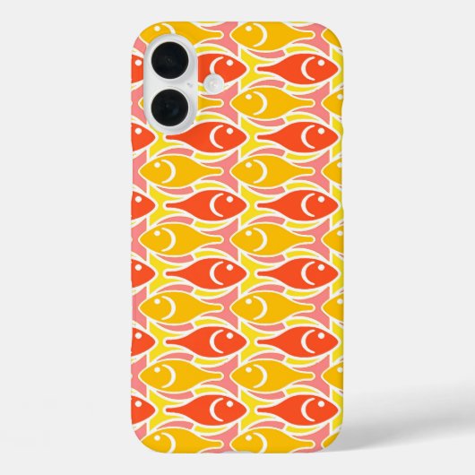Midden-euwse moderne vis, sinaasappel oranje Case-Mate iPhone case (Achterkant)