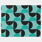 Midden-euwse moderne zwart en mint fleece deken (Voorkant (Horizontaal))