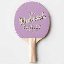 Midden-euwse zomerse lila retro familienaam & jaar