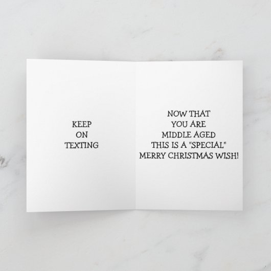 MIDDEN-GEAGINEERDE TEXTERENDE CHRISTMAS KAART (Binnen)