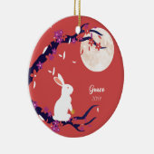 Midden herfst Festival Full Moon Rabbit Keramisch Ornament (Rechts)