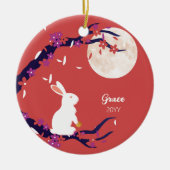 Midden herfst Festival Full Moon Rabbit Keramisch Ornament (Voorkant)