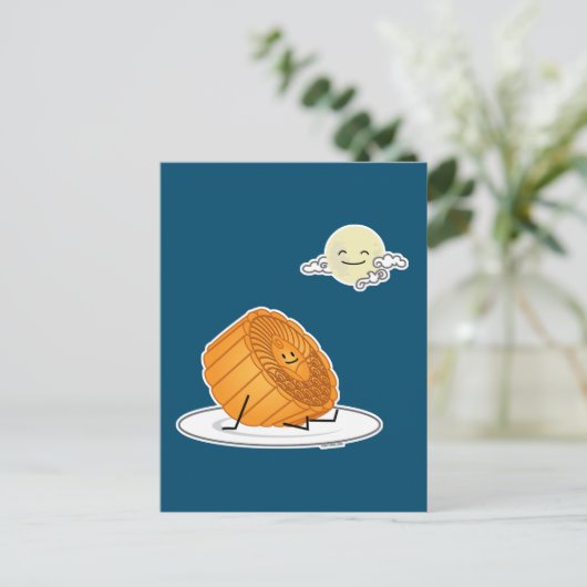 Midden-herfst festival Moon cake lunar mooncakes v Briefkaart (Staand voorkant)