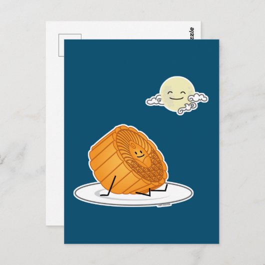 Midden-herfst festival Moon cake lunar mooncakes v Briefkaart (Voorkant / Achterkant)