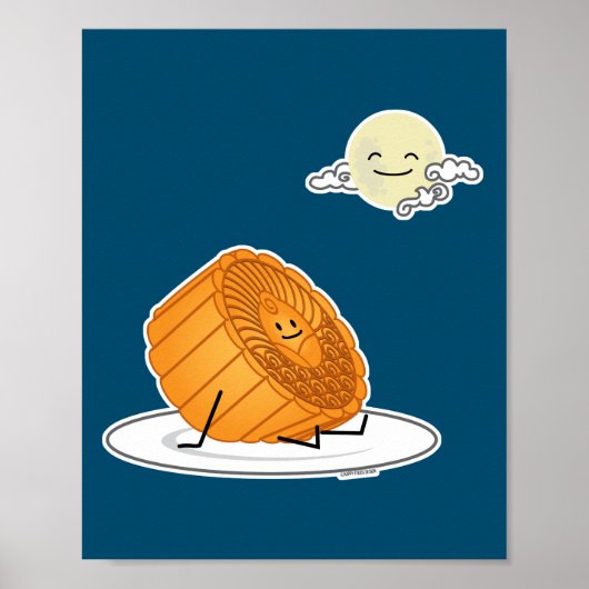 Midden-herfst festival Moon cake lunar mooncakes v Poster (Voorkant)