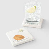 Midden-herfst festival Moon cake lunar mooncakes v Stenen Onderzetter (Zijkant)