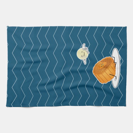 Midden-herfst festival Moon cake lunar mooncakes v Theedoek (Horizontaal)