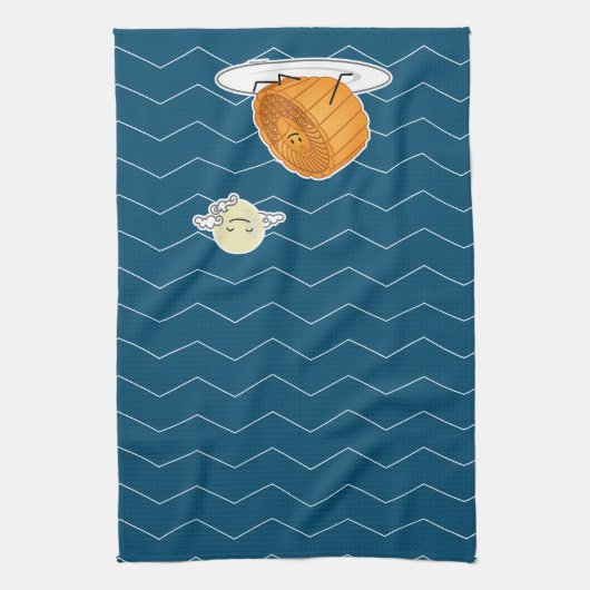 Midden-herfst festival Moon cake lunar mooncakes v Theedoek (Verticaal)