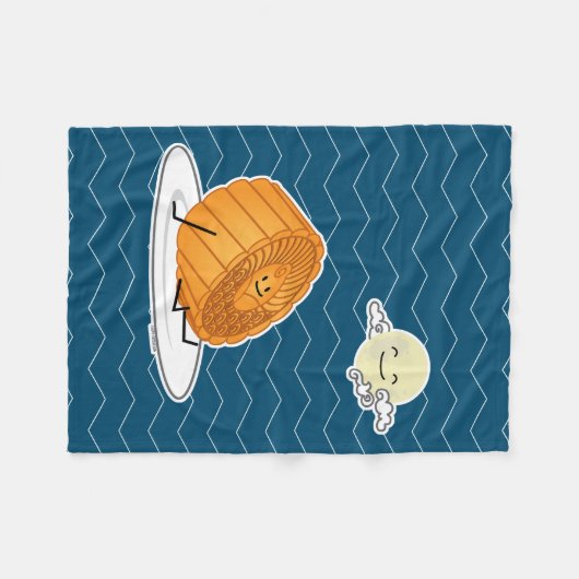 Midden-herfst van het festival van Moon cake lunar Fleece Deken (Voorkant (Horizontaal))