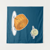 Midden-herfst van het festival van Moon cake lunar Wandkleed (Voorkant (horizontaal))