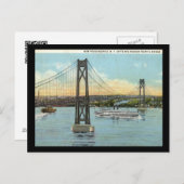 Midden-Hudson Bridge, Poughkeepsie 1930  Briefkaart (Voorkant / Achterkant)