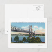 Midden-Hudson-brug naar Roosevelt Nat'l Historic Briefkaart (Voorkant / Achterkant)