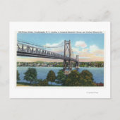 Midden-Hudson-brug naar Roosevelt Nat'l Historic Briefkaart (Voorkant)