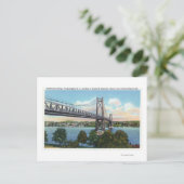 Midden-Hudson-brug naar Roosevelt Nat'l Historic Briefkaart (Staand voorkant)