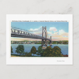 Midden-Hudson-brug naar Roosevelt Nat'l Historic Briefkaart