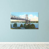Midden-Hudson-brug naar Roosevelt Nat'l Historic Canvas Afdruk (Insitu (Houten vloer))