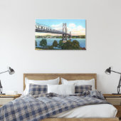 Midden-Hudson-brug naar Roosevelt Nat'l Historic Canvas Afdruk (Insitu (Slaapkamer))