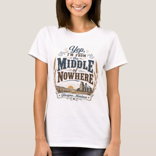 Midden in de Woestijn Glasgow Montana T-shirt (Voorkant)