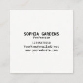 Midden Initialen - vierkant - diagonaal Sinaasappe Vierkante Visitekaartje (Achterkant)