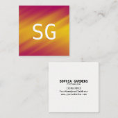 Midden-Initialen - Vierkant - Zachte rimpels Vierkante Visitekaartje (Voorkant / Achterkant)