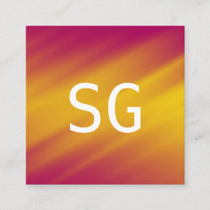 Midden-Initialen - Vierkant - Zachte rimpels Vierkante Visitekaartje